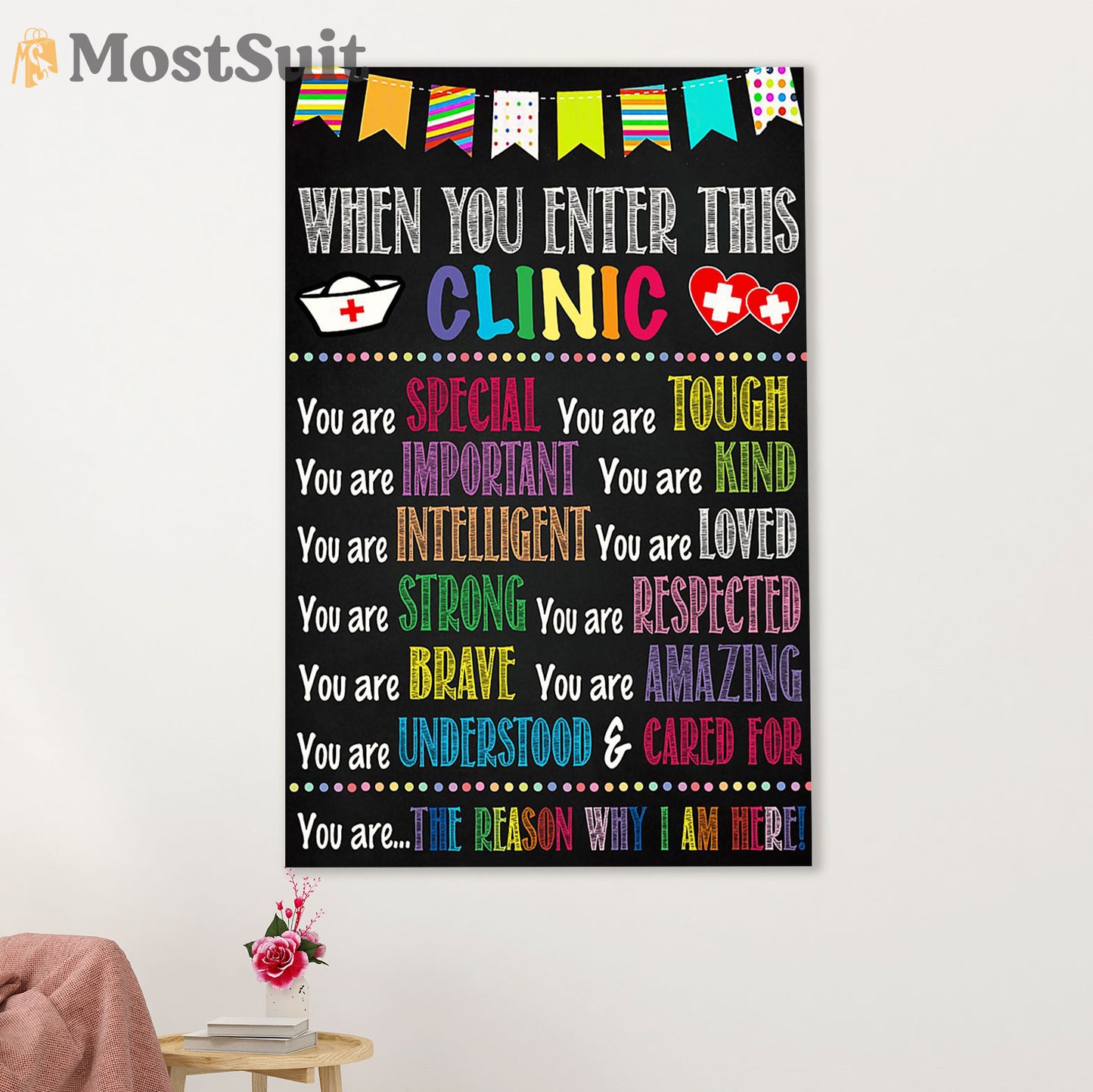 Nurse Canvas Wall Art Prints | When You Enter This Clinic | Gift for Woman Nurse, Female Nursing
