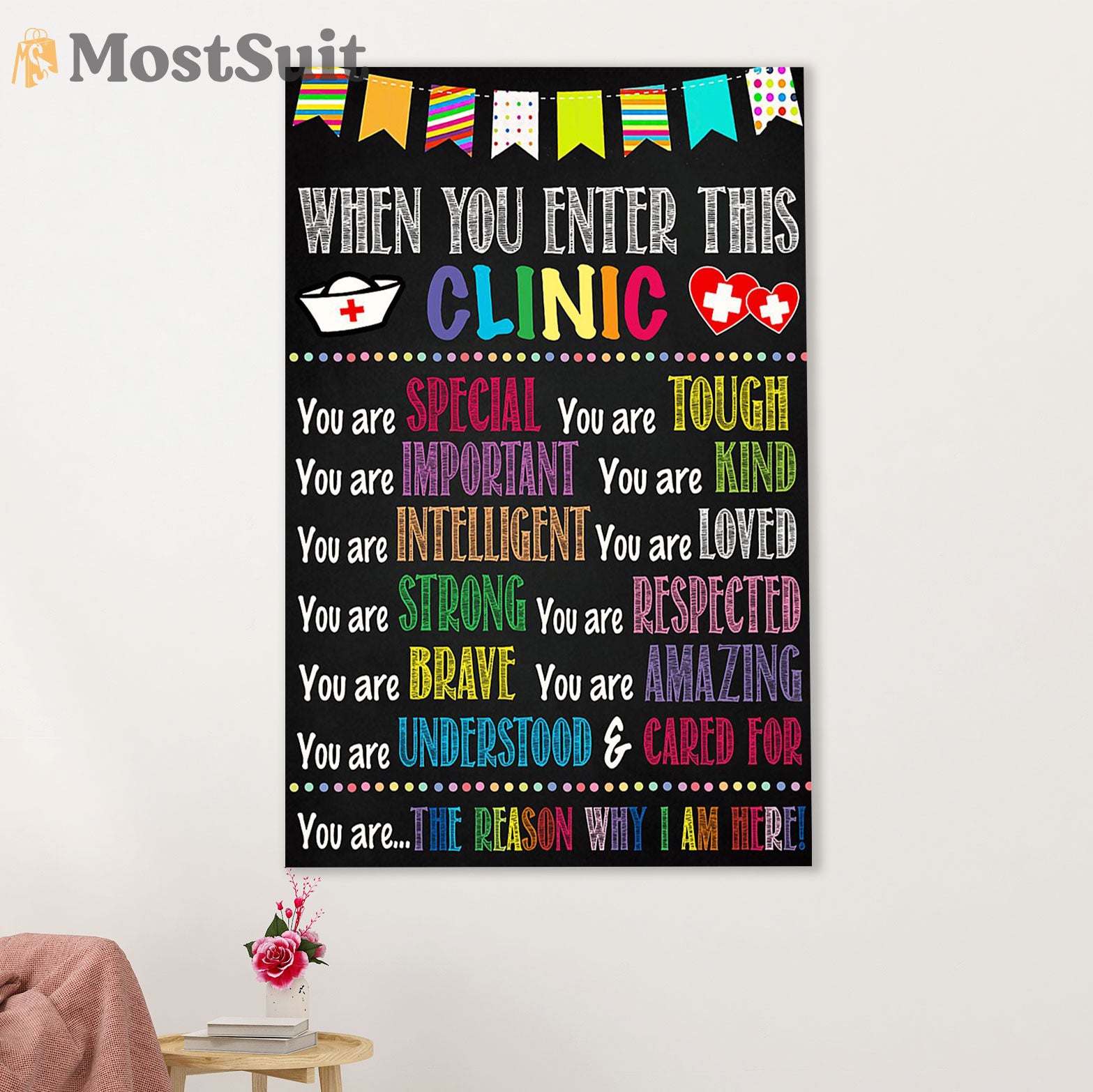 Nurse Canvas Wall Art Prints | When You Enter This Clinic | Gift for Woman Nurse, Female Nursing