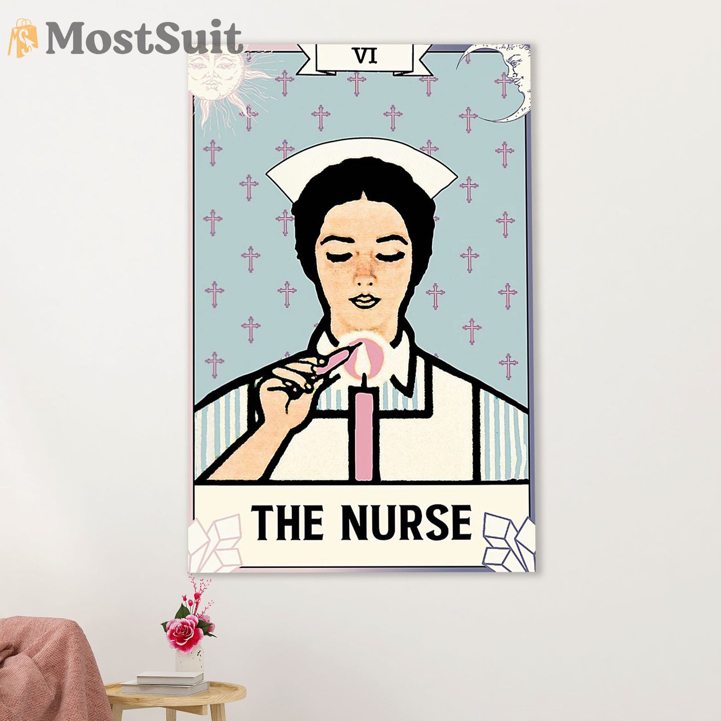 Nurse Poster | Tarot Card: The Nurse | Wall Art Gift for Woman Nurse, Female Nursing