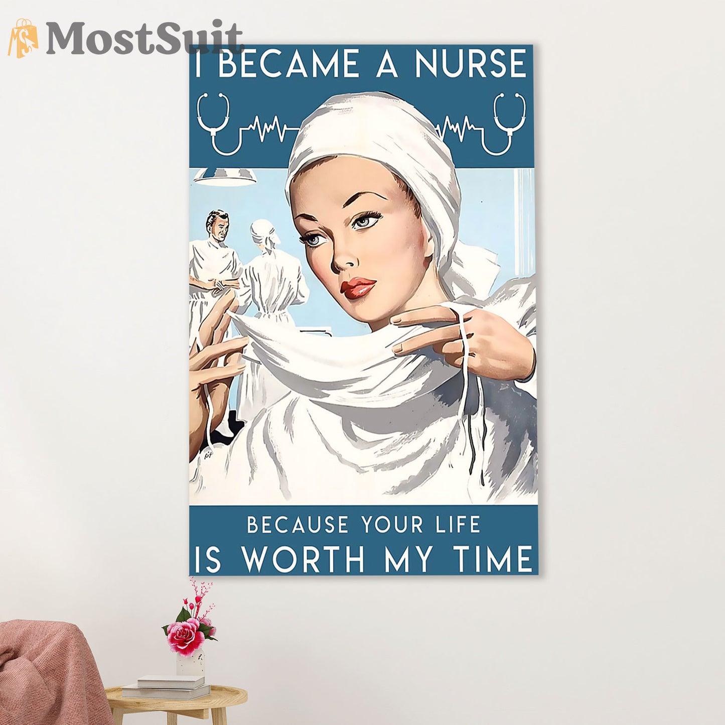 Nurse Canvas Wall Art Prints | I Became A Nurse | Gift for Woman Nurse, Female Nursing