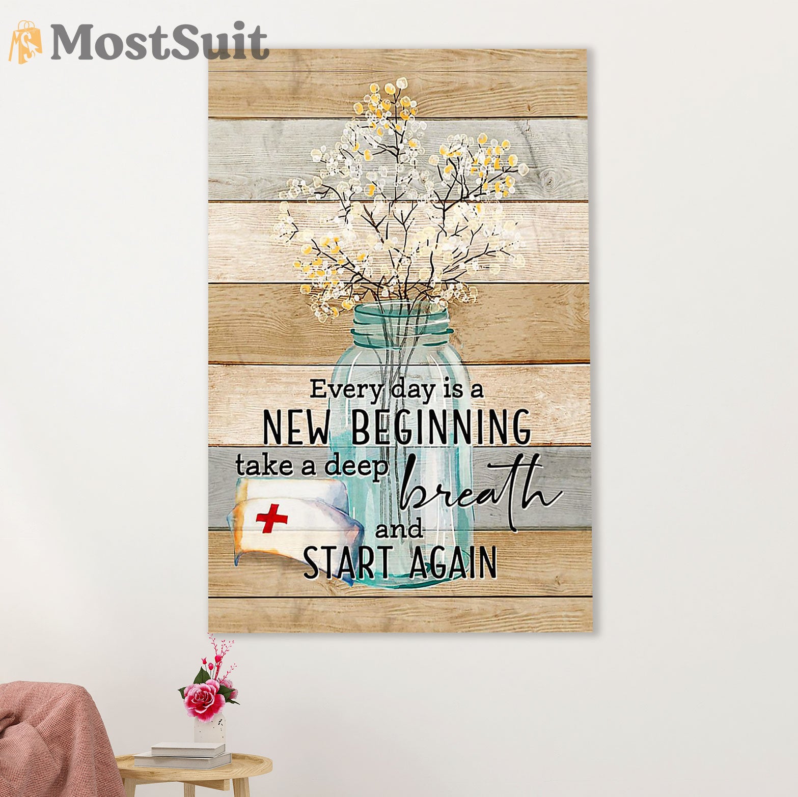 Nurse Canvas Wall Art Prints | Take A Deep Breath | Gift for Woman Nurse, Female Nursing