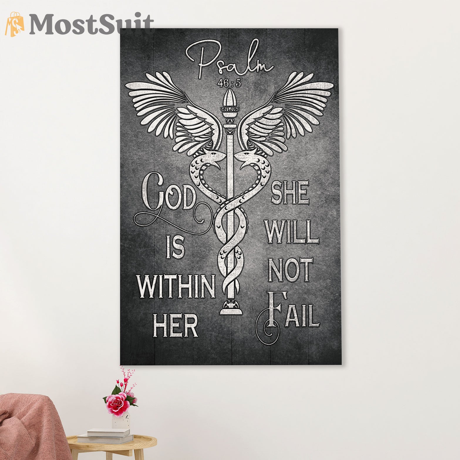 Nurse Poster | God Is Within Her | Wall Art Gift for Woman Nurse, Fema -  MostSuit