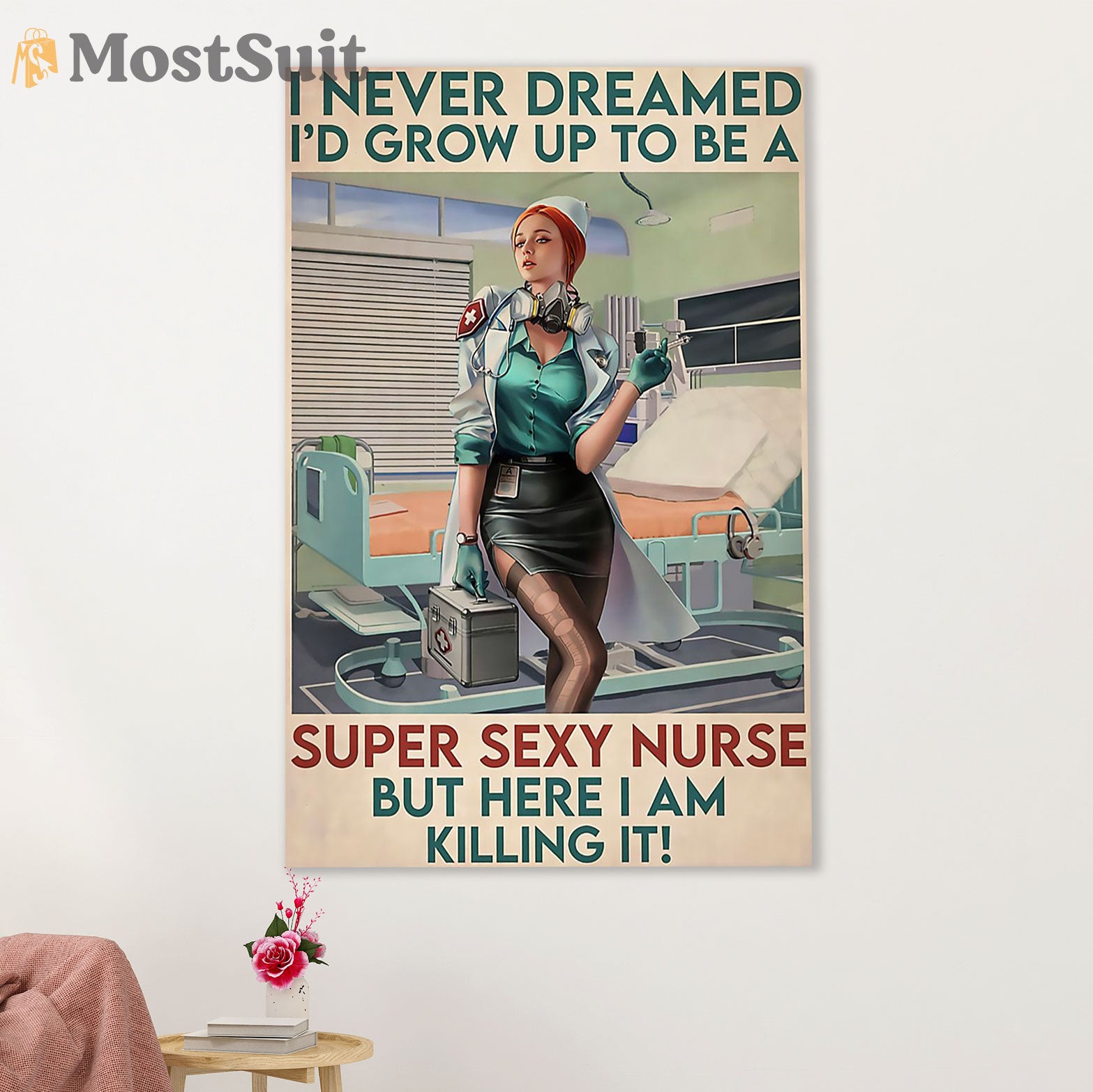 Nurse Poster | Super Sexy Nurse | Wall Art Gift for Woman Nurse, Female Nursing
