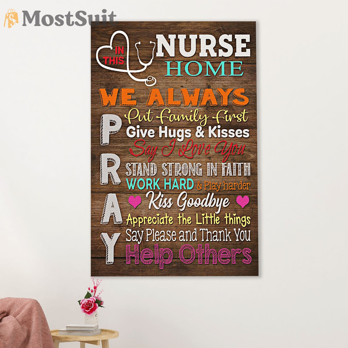 Nurse Canvas Wall Art Prints | In This Nurse Home | Gift for Woman Nurse, Female Nursing