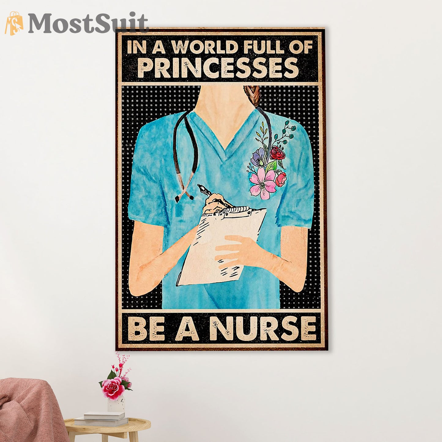 Nurse Canvas Wall Art Prints | Be A Nurse | Gift for Woman Nurse, Female Nursing