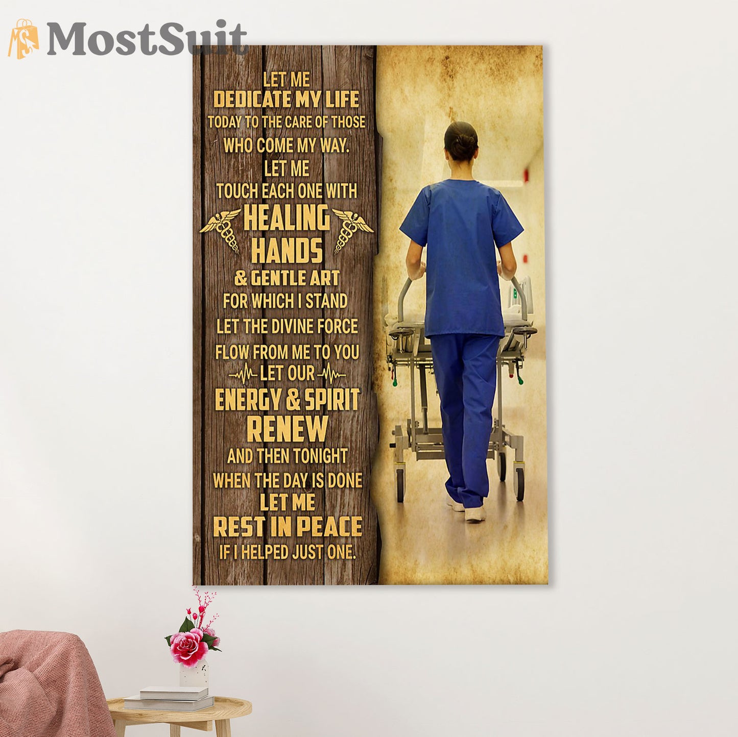 Nurse Poster | Let Me Dedicated My Life | Wall Art Gift for Woman Nurse, Female Nursing