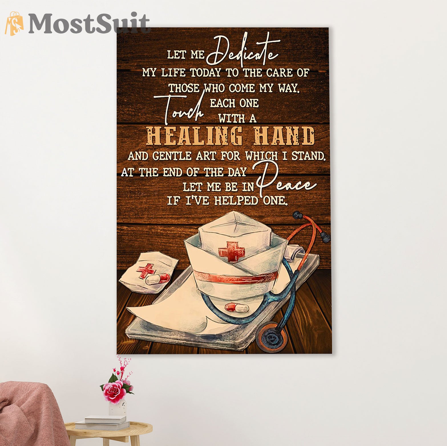 Nurse Canvas Wall Art Prints | Let Me Dedicated My Life | Gift for Woman Nurse, Female Nursing