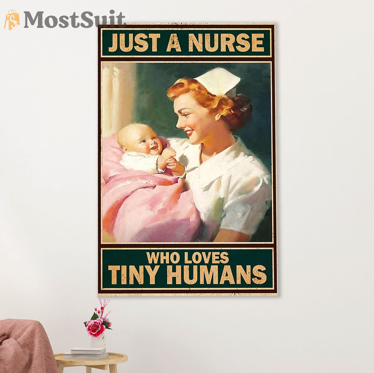 Nurse Canvas Wall Art Prints | Pediatric Nurse | Gift for Woman Nurse, Female Nursing