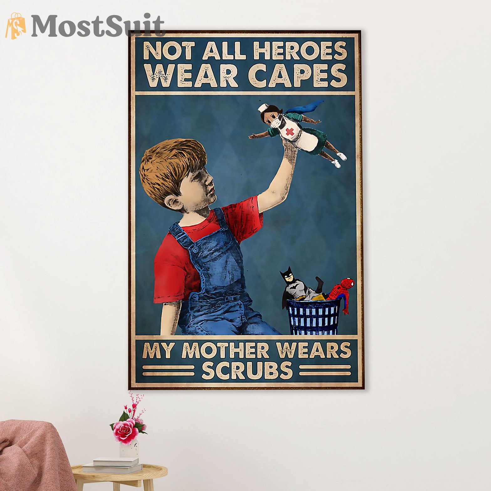 Nurse Canvas Wall Art Prints | From Son To Mother | Gift for Woman Nurse, Female Nursing