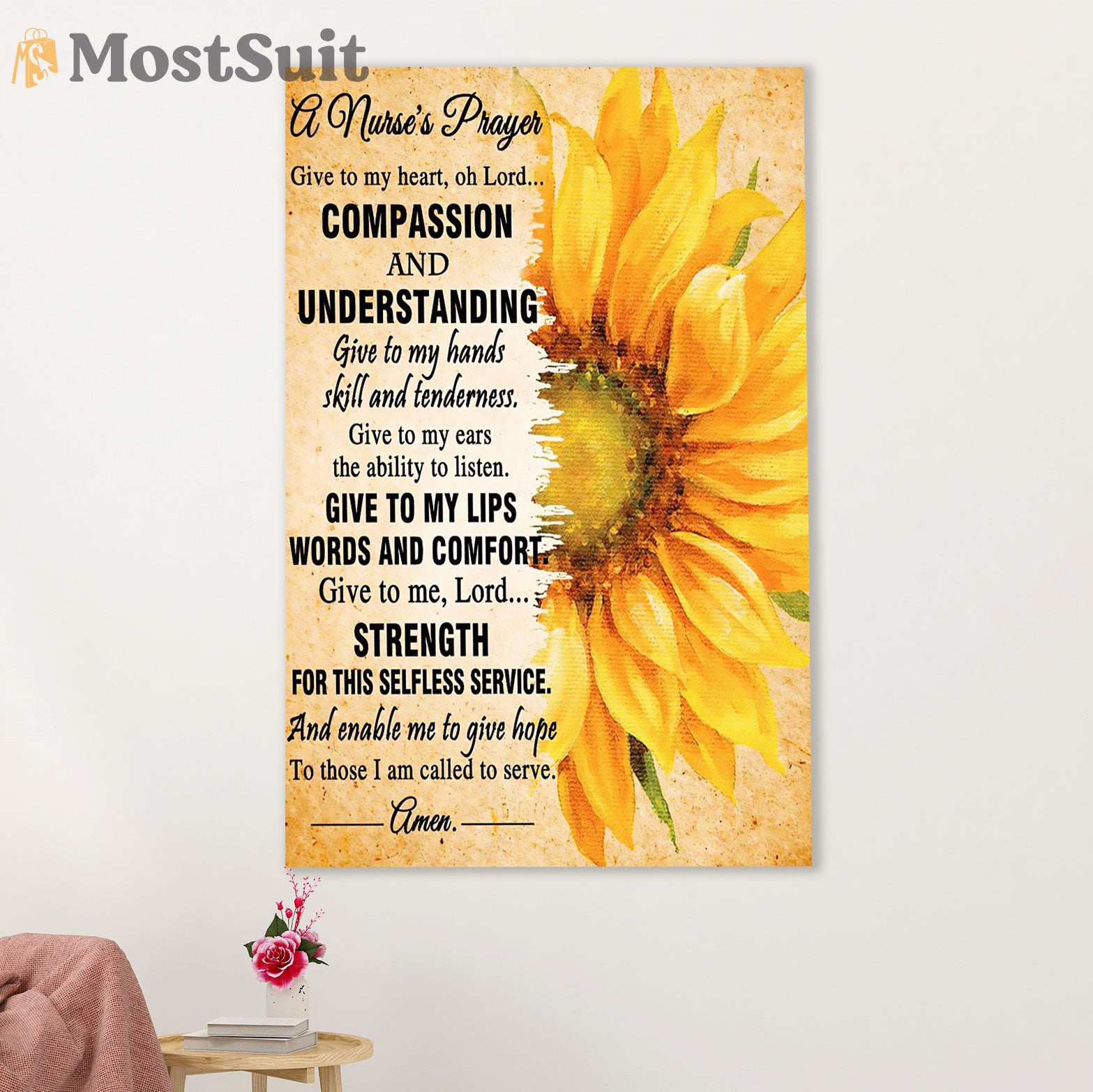 Nurse Canvas Wall Art Prints | Nurse's Prayer | Gift for Woman Nurse, Female Nursing