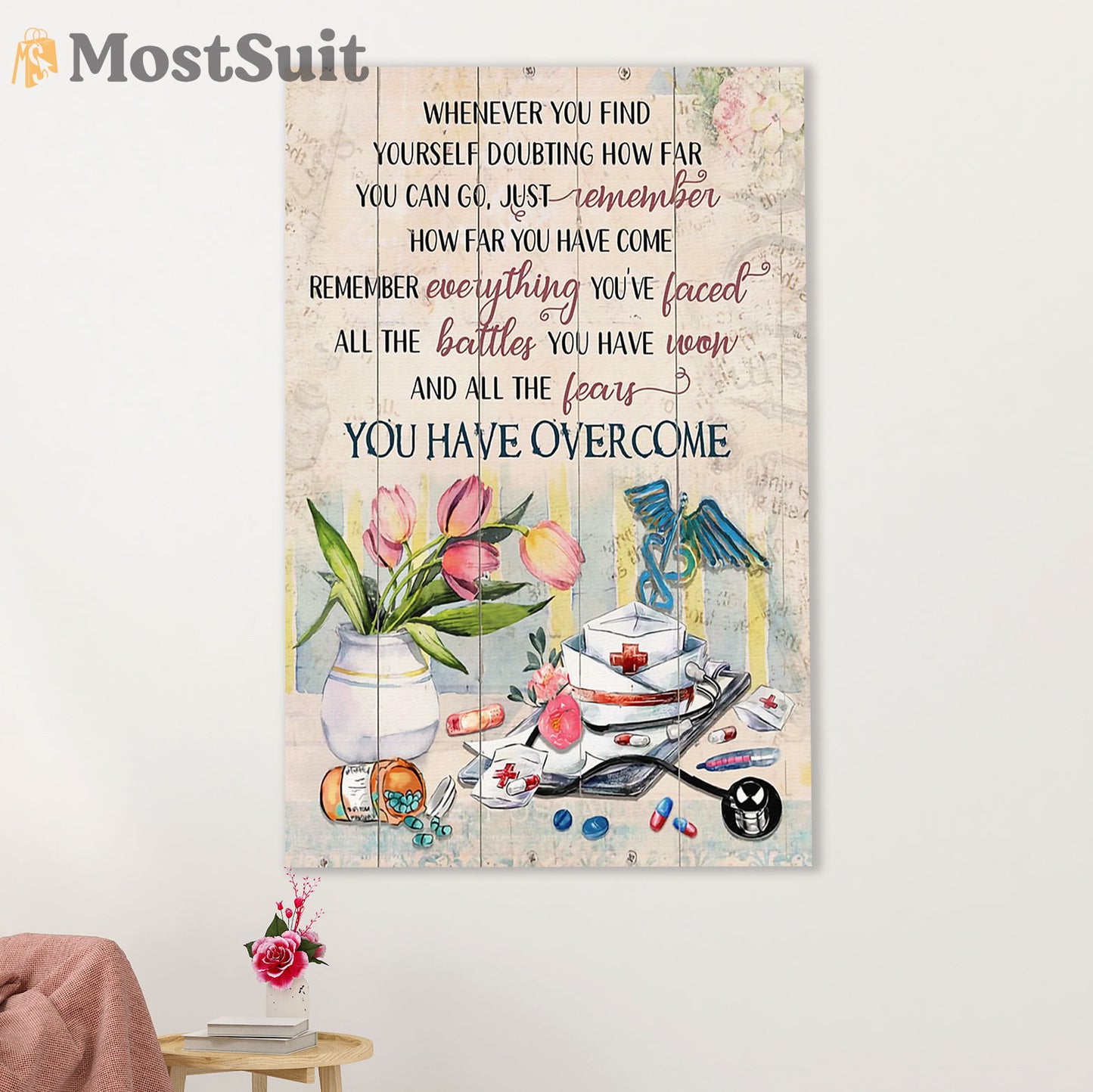 Nurse Canvas Wall Art Prints | Motivational Quotes | Gift for Woman Nurse, Female Nursing
