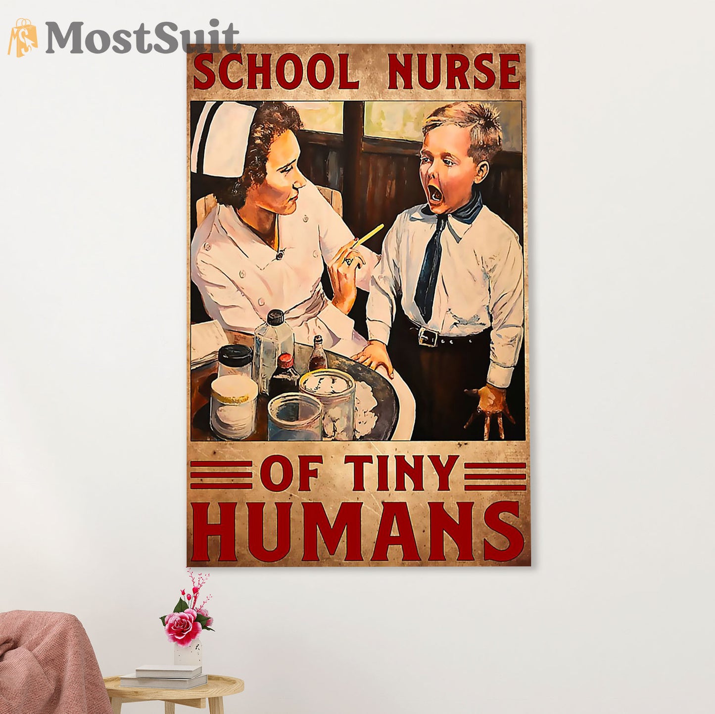 Nurse Canvas Wall Art Prints | School Nurse | Gift for Woman Nurse, Female Nursing