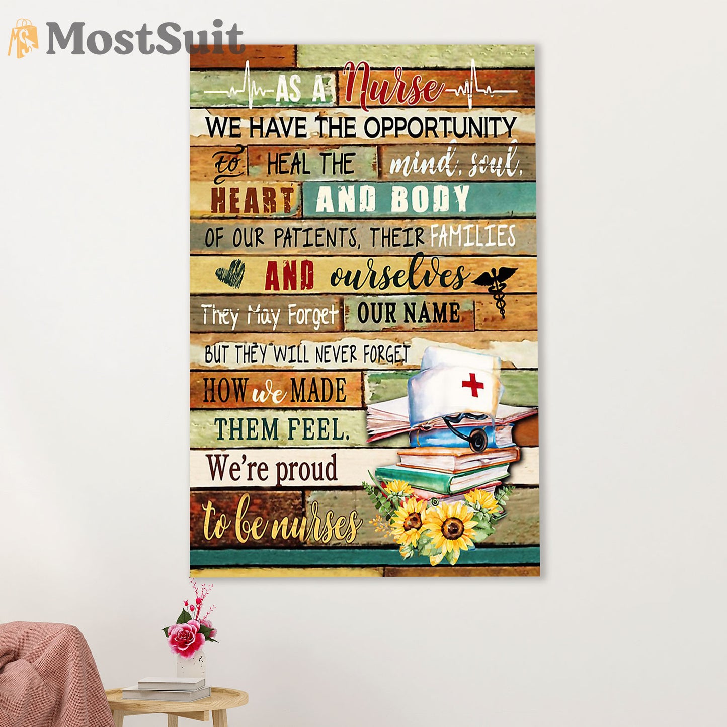 Nurse Canvas Wall Art Prints | Proud To Be Nurse | Gift for Woman Nurse, Female Nursing