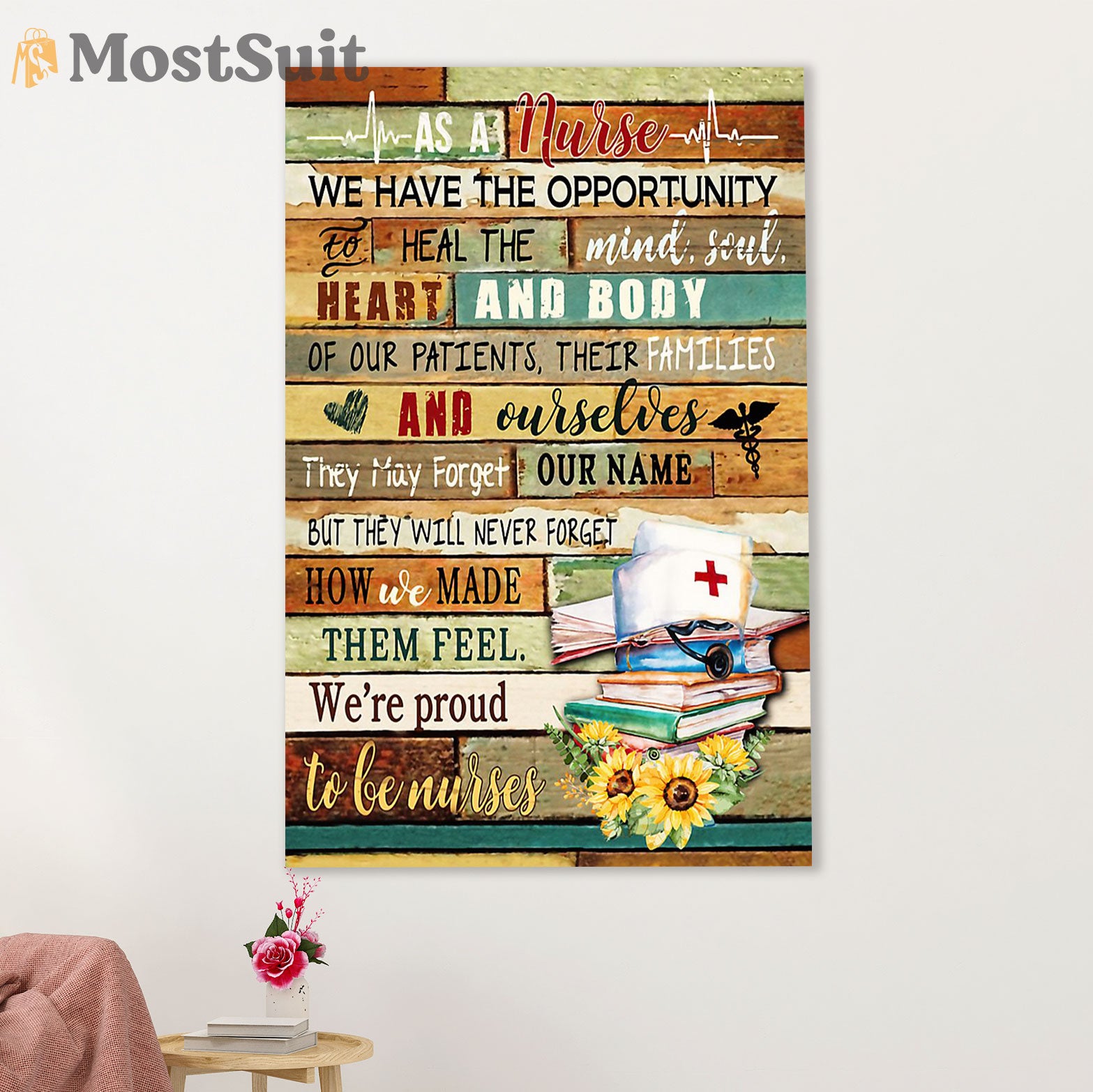 Nurse Canvas Wall Art Prints | Proud To Be Nurse | Gift for Woman Nurse, Female Nursing