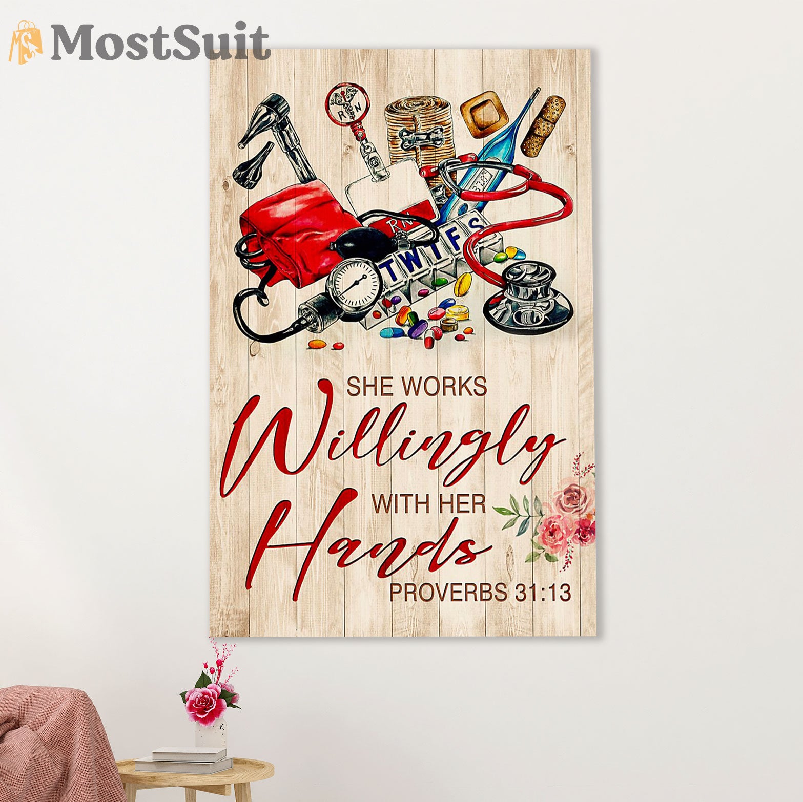 Nurse Canvas Wall Art Prints | With Her Hands | Gift for Woman Nurse, Female Nursing