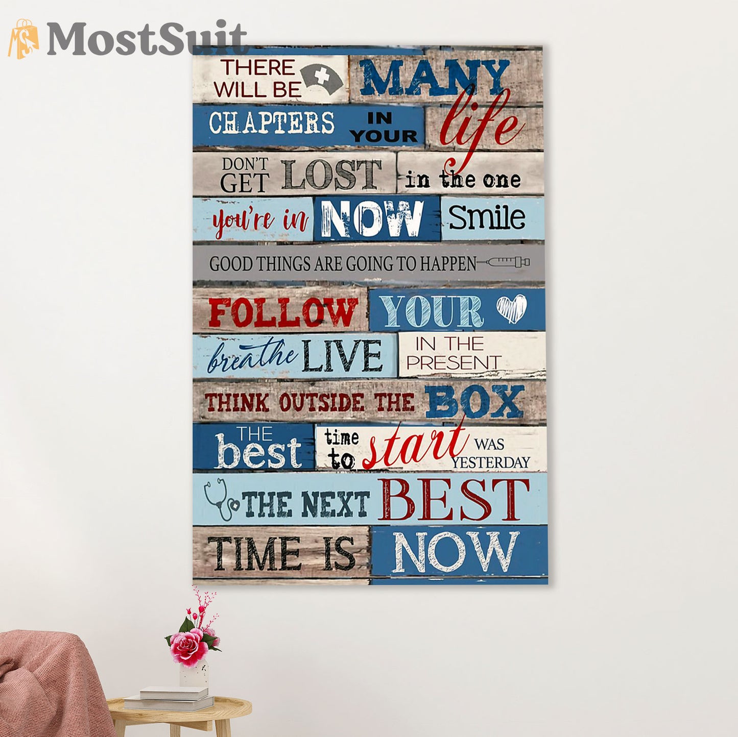 Nurse Poster | Follow Your Breathe | Wall Art Gift for Woman Nurse, Female Nursing