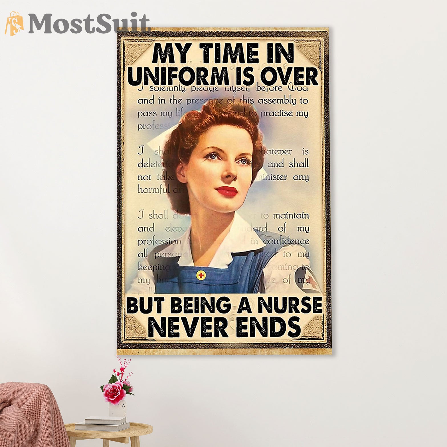 Nurse Canvas Wall Art Prints | Retired Nurse | Gift for Woman Nurse, Female Nursing