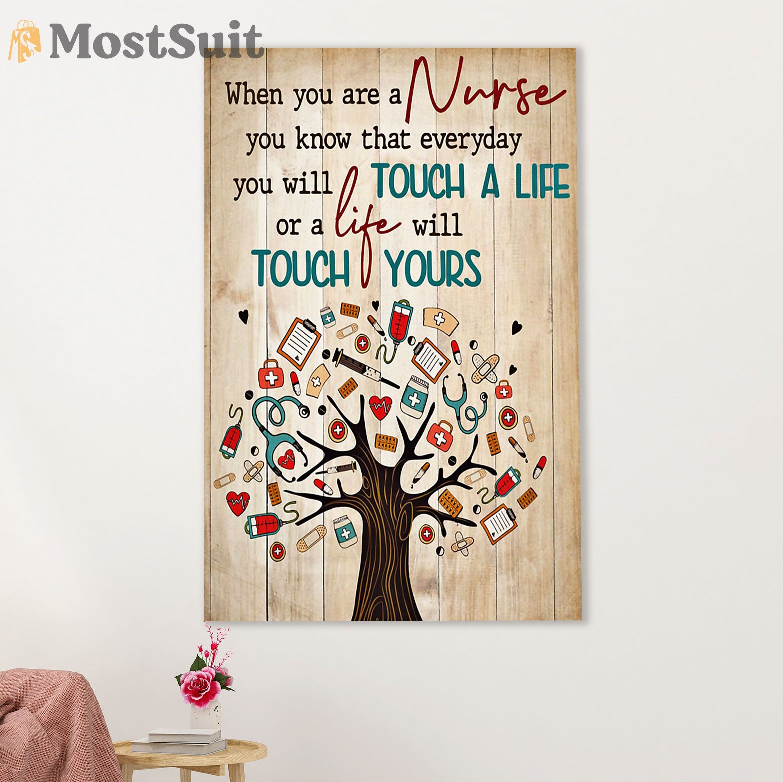 Nurse Canvas Wall Art Prints | Inspirational Quotes | Gift for Woman Nurse, Female Nursing