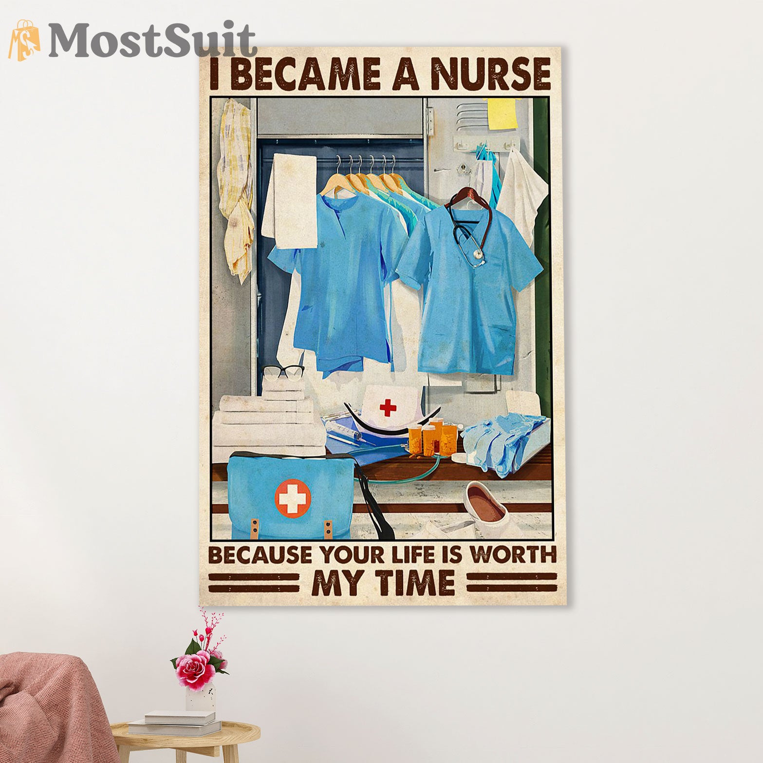 Nurse Canvas Wall Art Prints | I Became A Nurse | Gift for Woman Nurse, Female Nursing