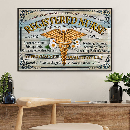 Nurse Poster | Registered Nurse | Wall Art Gift for Woman Nurse, Female Nursing