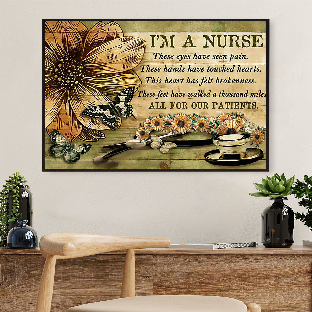 Nurse Poster | I Am A Nurse | Wall Art Gift for Woman Nurse, Female Nursing
