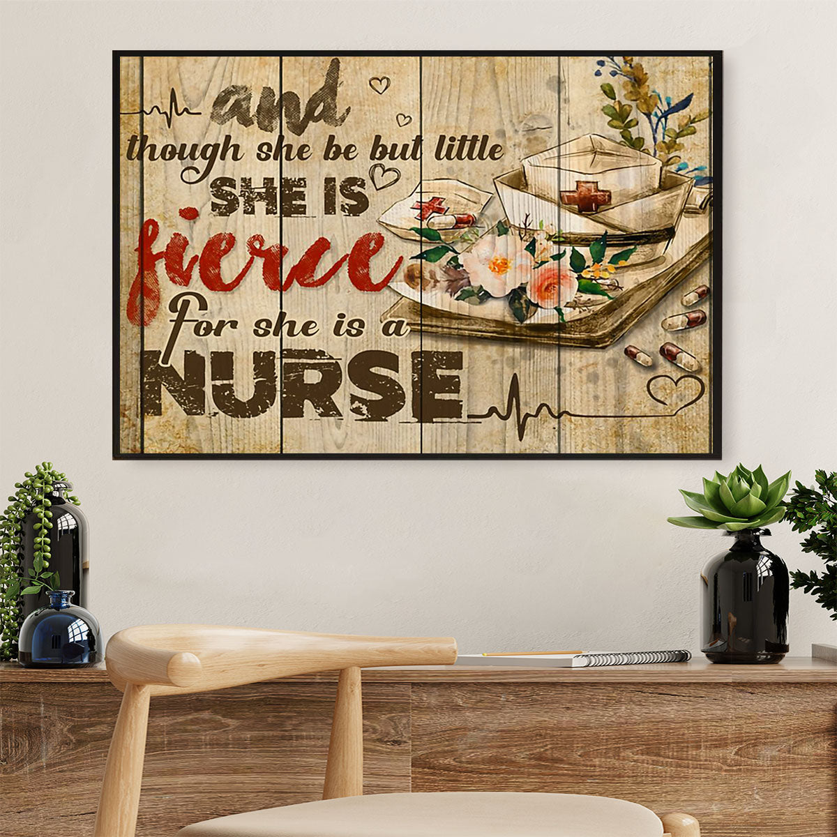 Nurse Canvas Wall Art | She Is A Nurse | Gift for Woman Nurse, Female Nursing