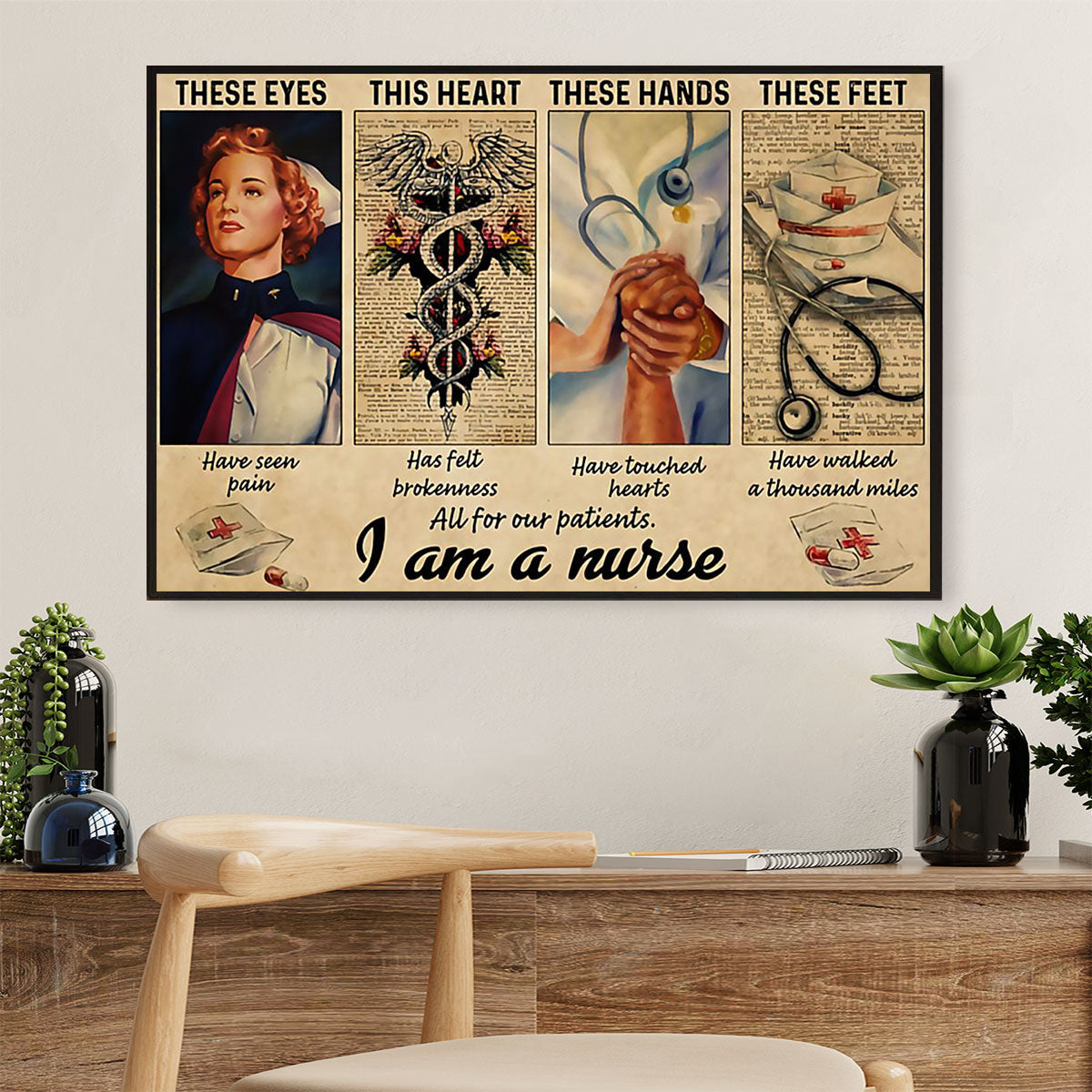 Nurse Poster | I Am A Nurse | Wall Art Gift for Woman Nurse, Female Nursing