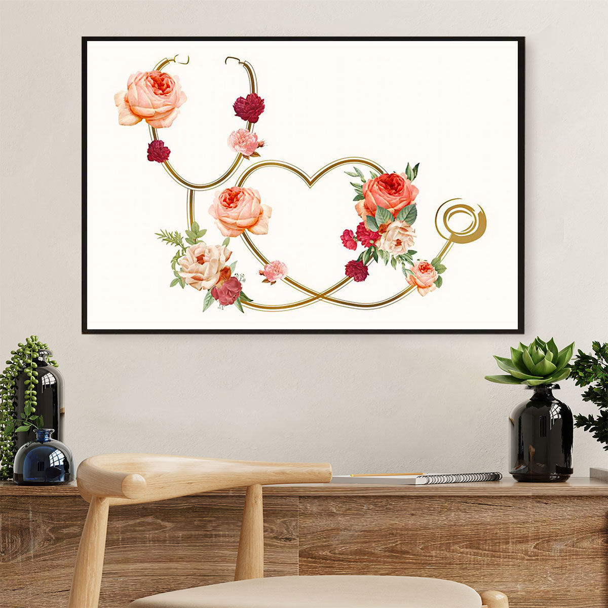 Nurse Poster | Flower Nursing | Wall Art Gift for Woman Nurse, Female Nursing