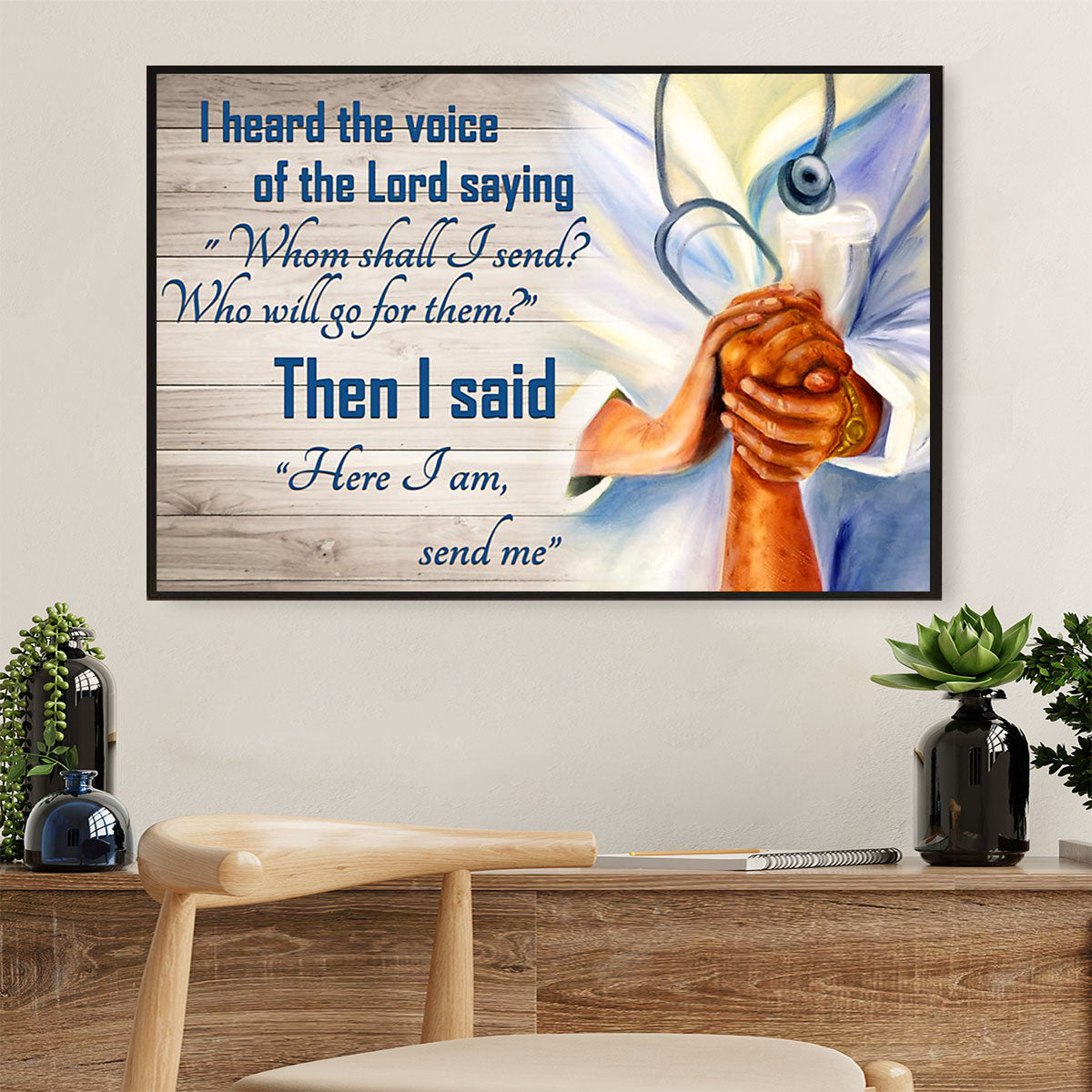 Nurse Poster | Here I Am | Wall Art Gift for Woman Nurse, Female Nursing