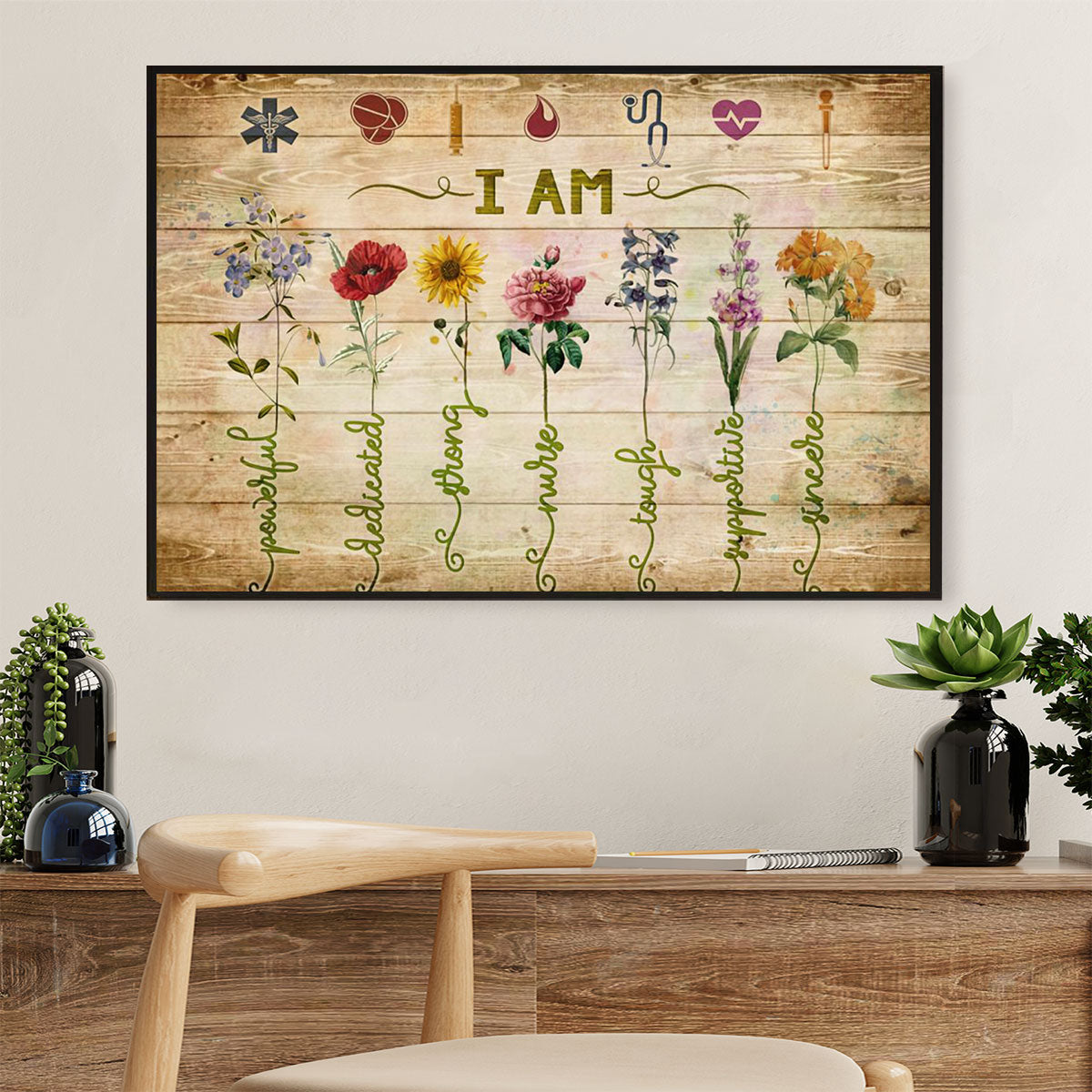 Nurse Poster | Inspirational Quotes | Wall Art Gift for Woman Nurse, Female Nursing