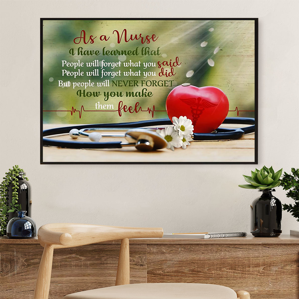 Nurse Poster | As A Nurse | Wall Art Gift for Woman Nurse, Female Nursing