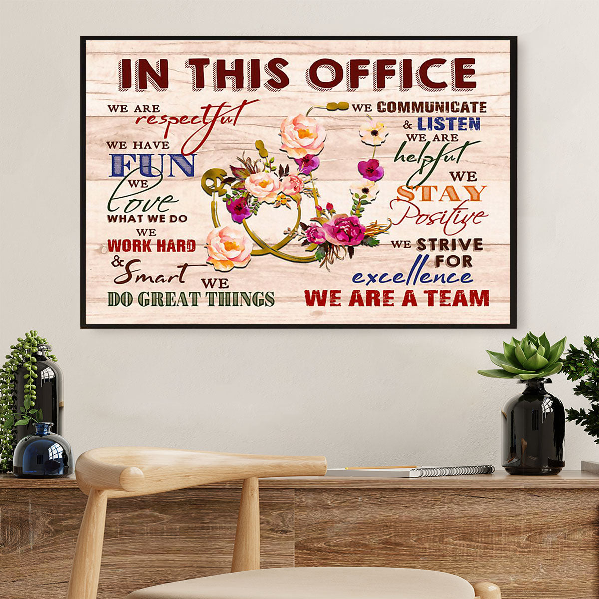 Nurse Poster | We Are A Team | Wall Art Gift for Woman Nurse, Female Nursing