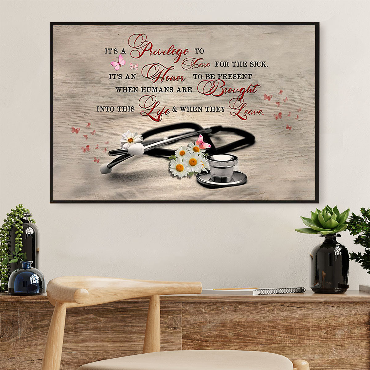 Nurse Poster | Inspirational Quotes | Wall Art Gift for Woman Nurse, Female Nursing