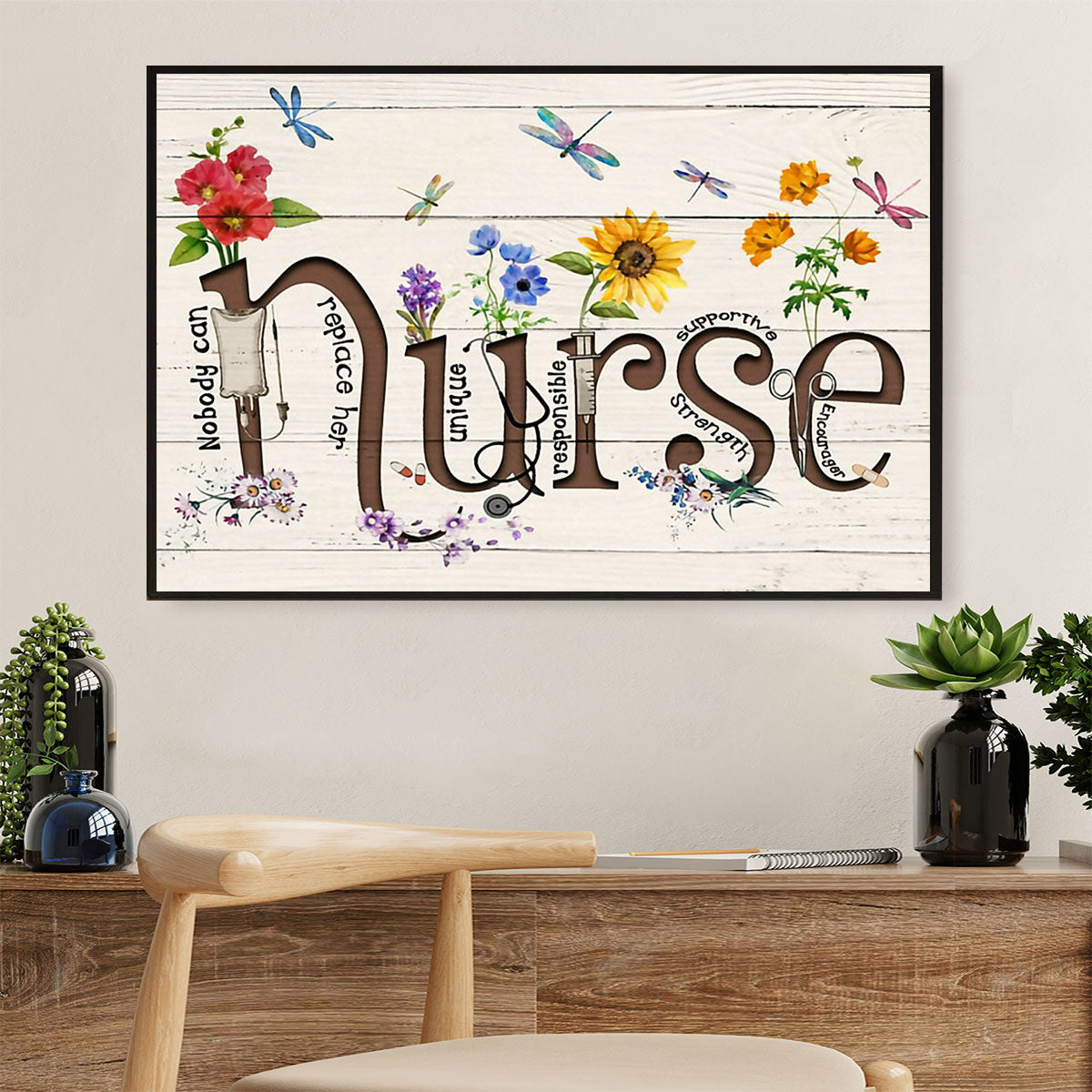 Nurse Poster | Inspirational Quotes | Wall Art Gift for Woman Nurse, Female Nursing
