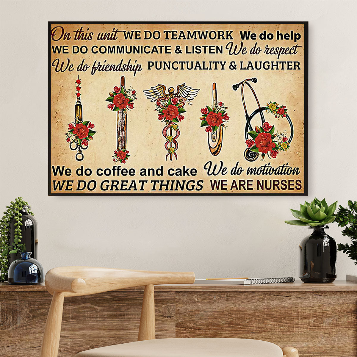 Nurse Poster | We Do Motivaion | Wall Art Gift for Woman Nurse, Female Nursing