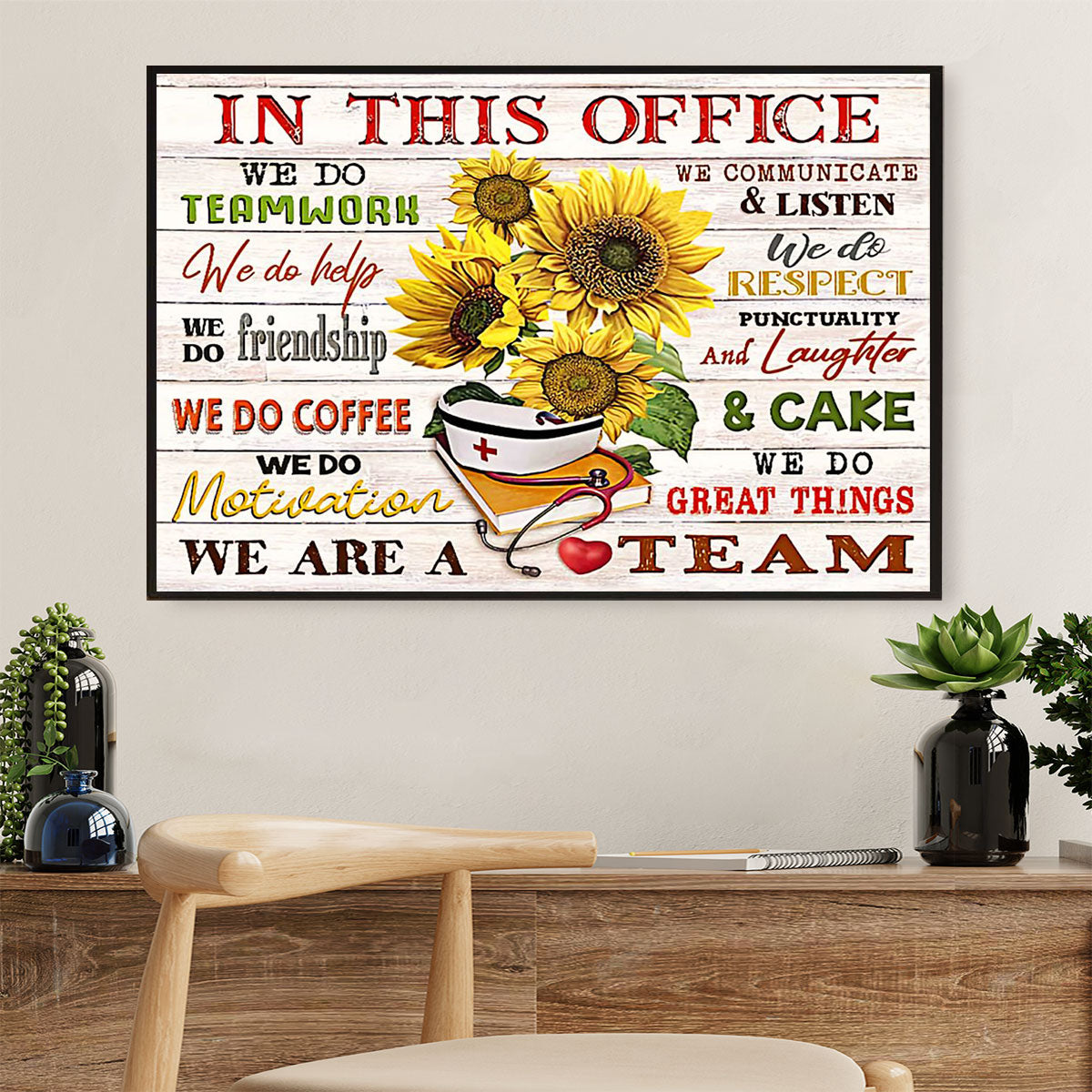 Nurse Poster | In This Office | Wall Art Gift for Woman Nurse, Female Nursing
