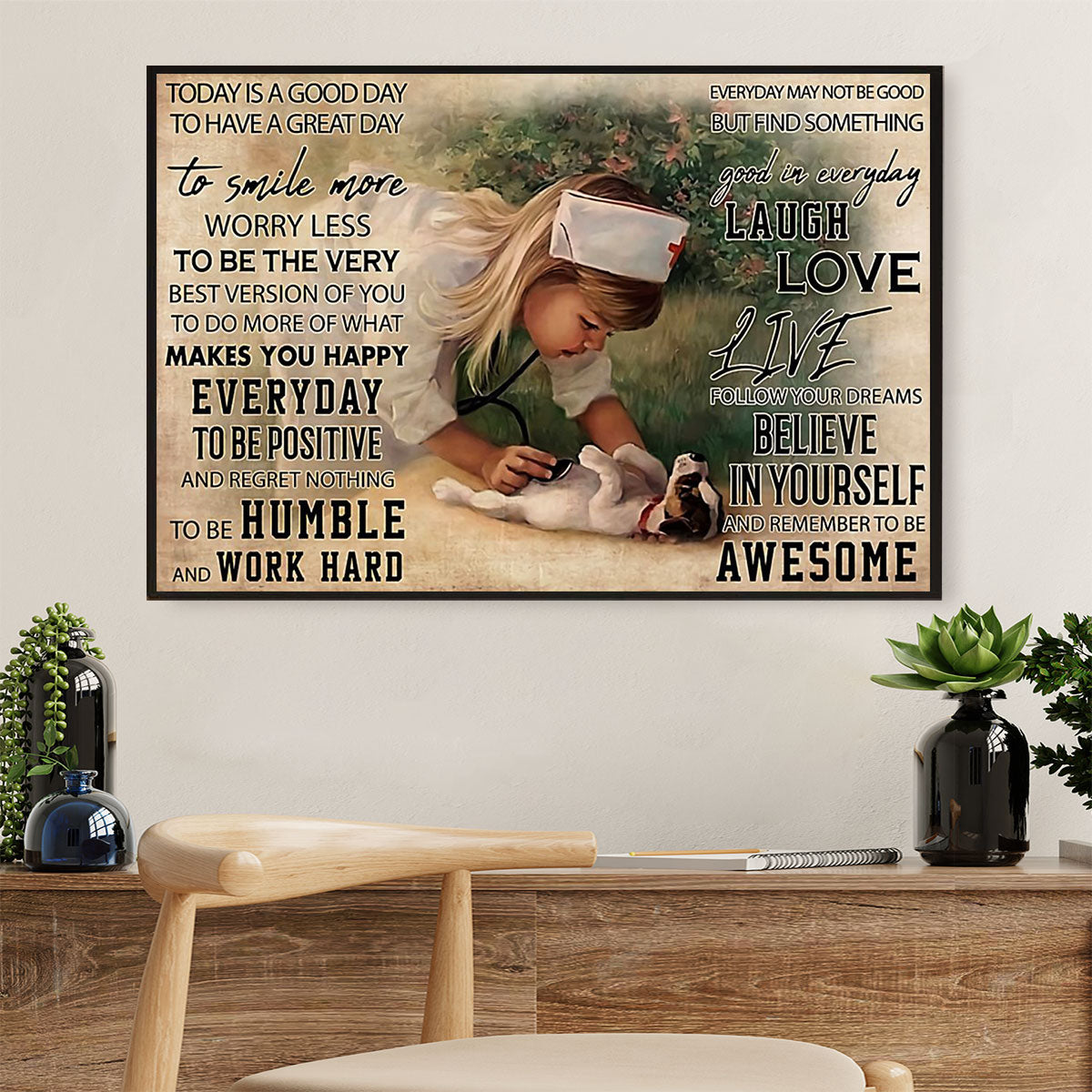 Nurse Poster | Inspirational Quotes | Wall Art Gift for Woman Nurse, Female Nursing