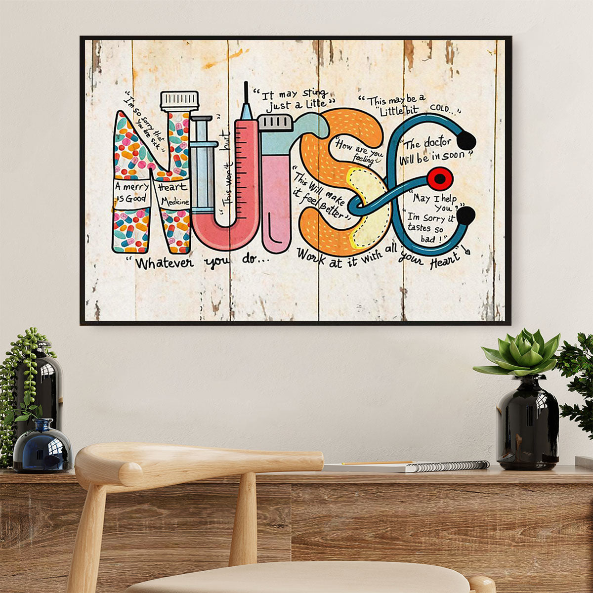 Nurse Poster | NURSE | Wall Art Gift for Woman Nurse, Female Nursing