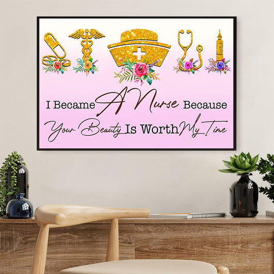 Nurse Canvas Wall Art | I Became A Nurse | Gift for Woman Nurse, Female Nursing