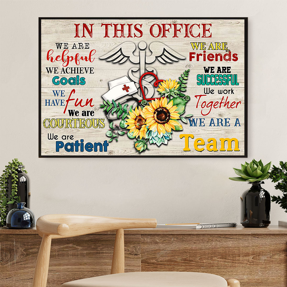 Nurse Poster | In This Office | Wall Art Gift for Woman Nurse, Female Nursing