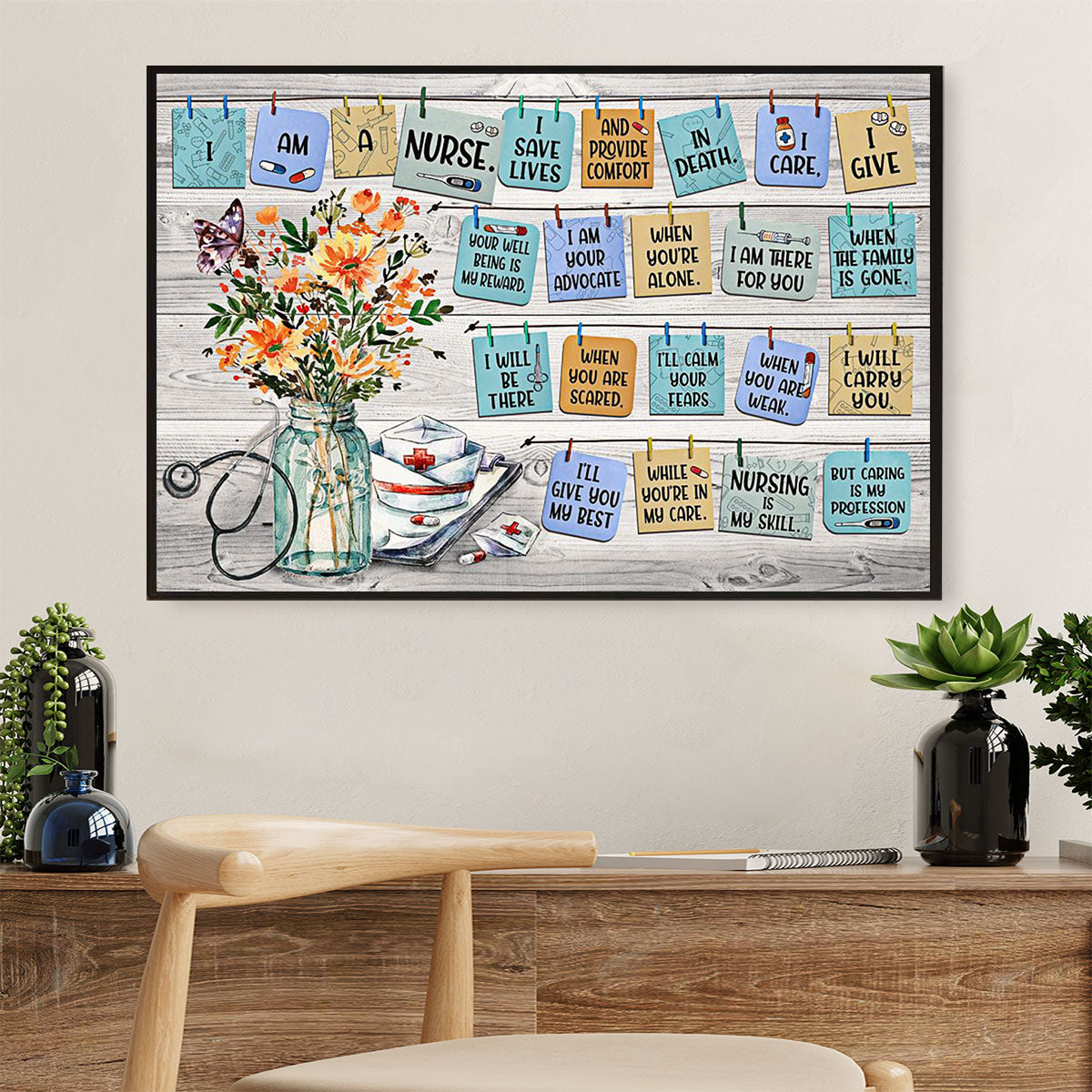 Nurse Poster | I Am A Nurse | Wall Art Gift for Woman Nurse, Female Nursing