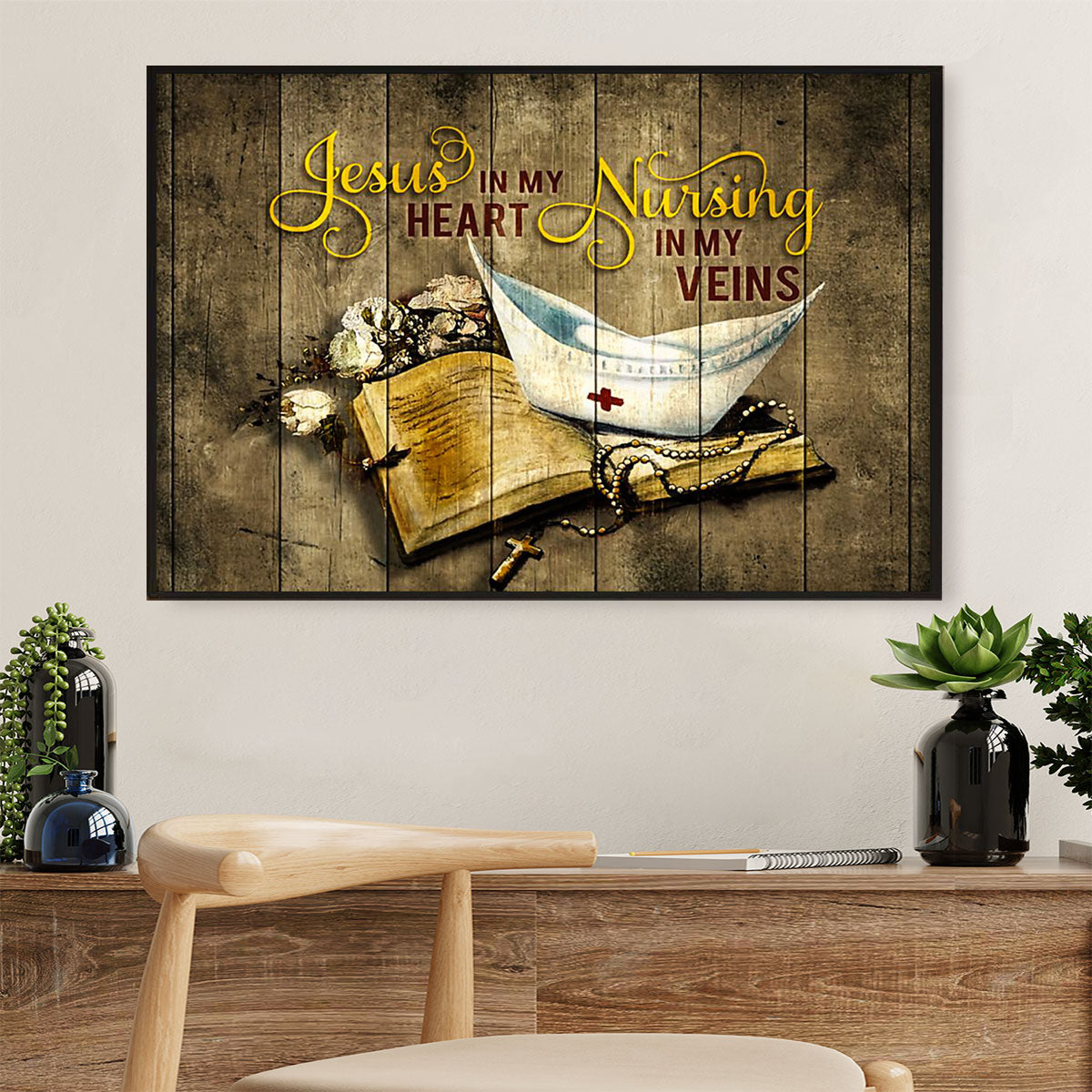 Nurse Poster | Nursing In My Veins | Wall Art Gift for Woman Nurse, Female Nursing