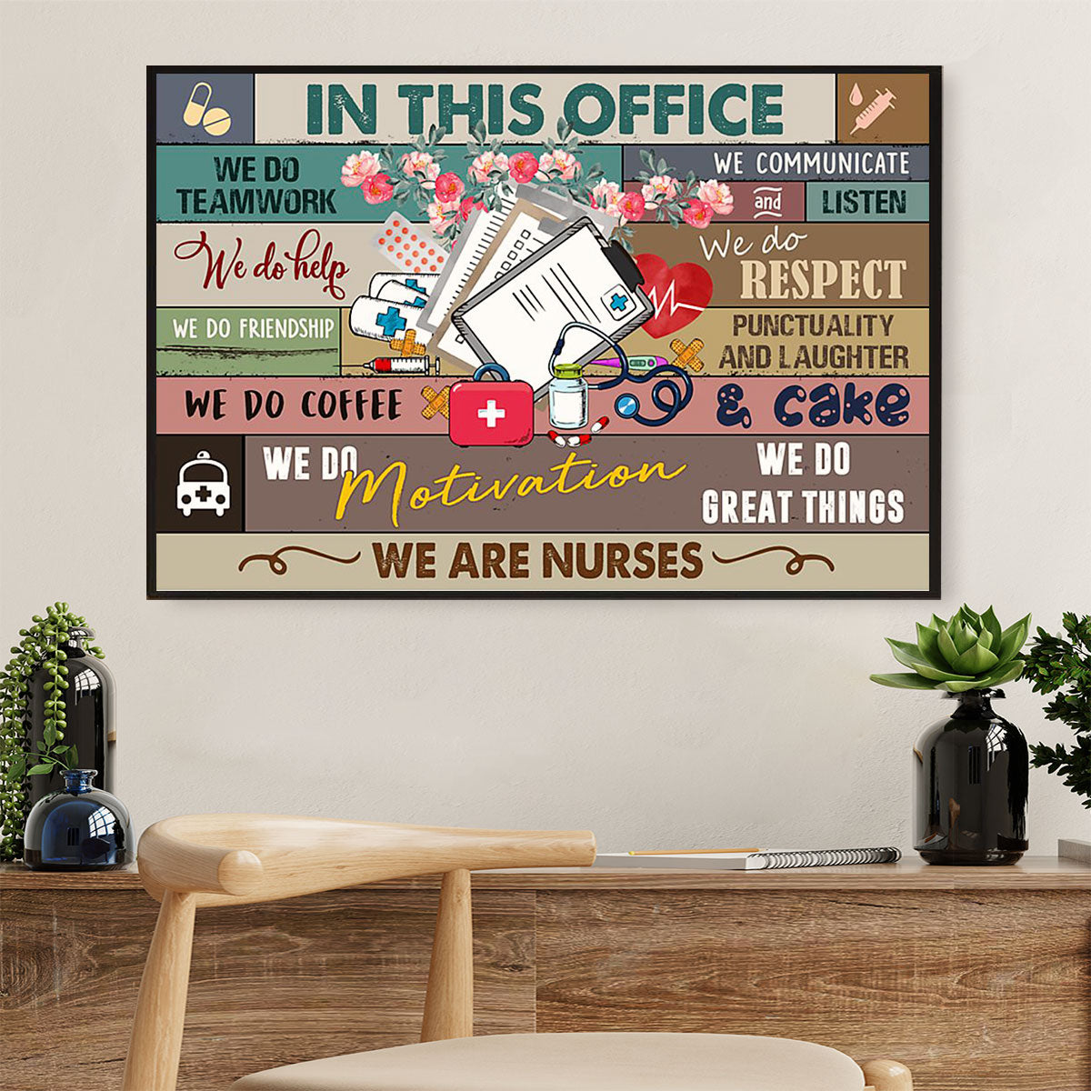 Nurse Canvas Wall Art | We Are Nurses | Gift for Woman Nurse, Female Nursing