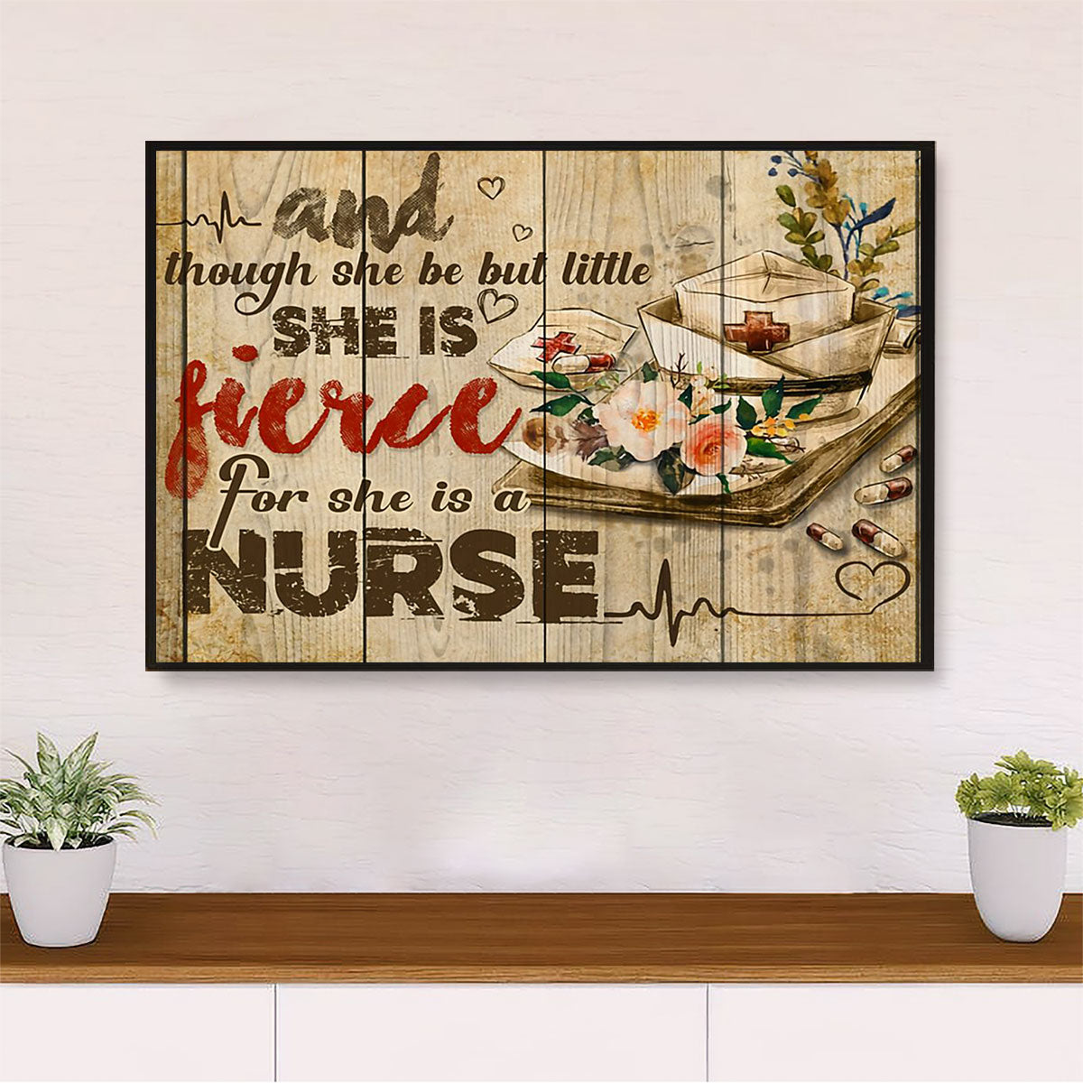 Nurse Poster | She Is A Nurse | Wall Art Gift for Woman Nurse, Female Nursing