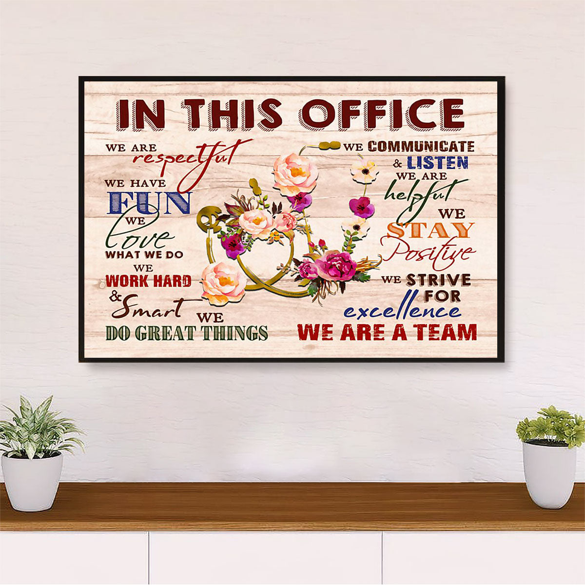 Nurse Poster | We Are A Team | Wall Art Gift for Woman Nurse, Female Nursing