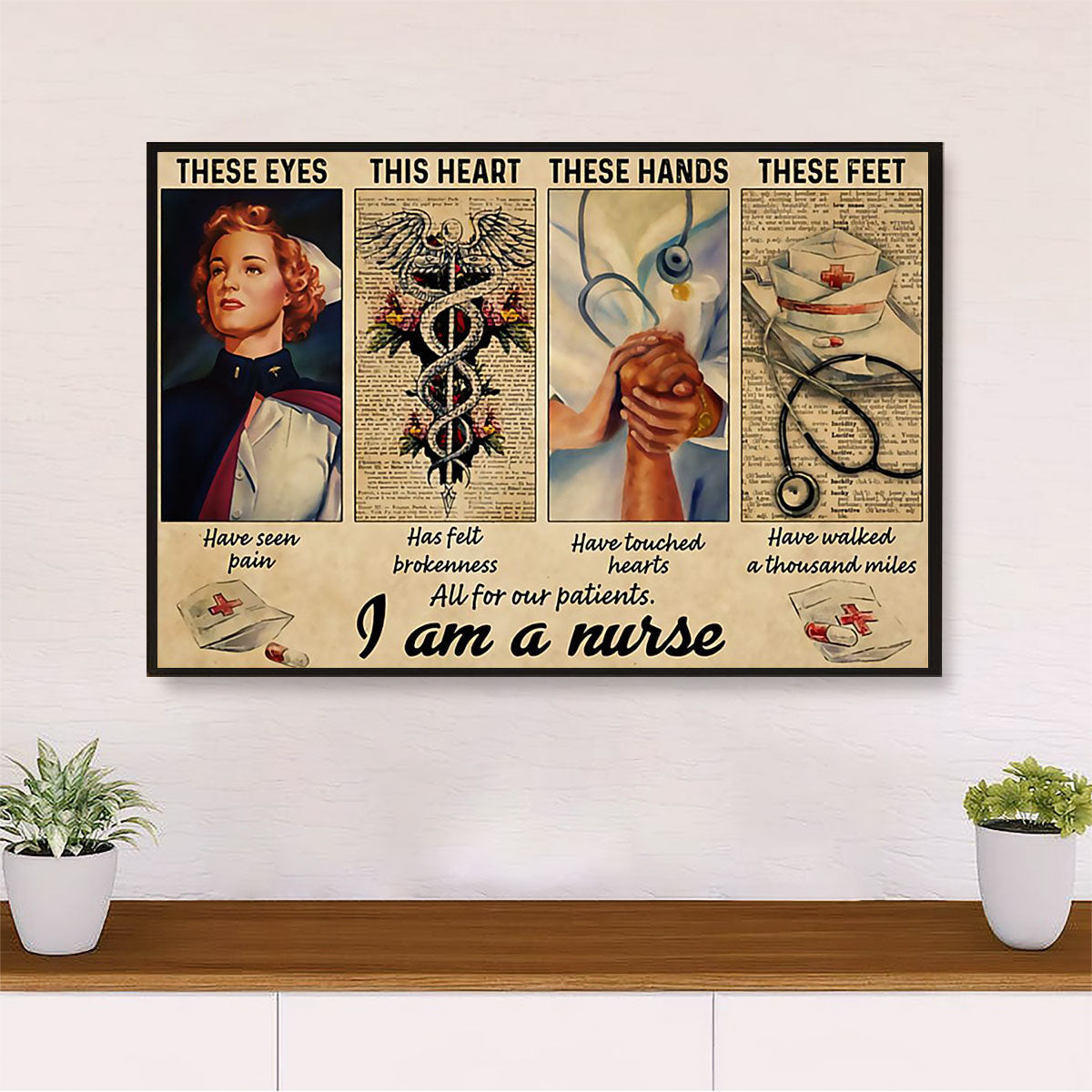 Nurse Canvas Wall Art | I Am A Nurse | Gift for Woman Nurse, Female Nursing