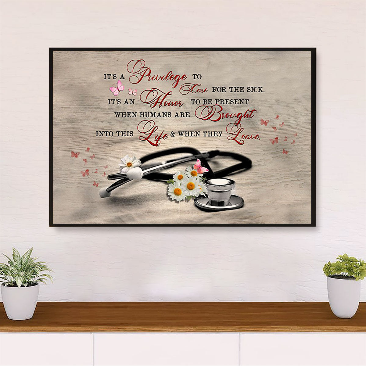 Nurse Poster | Inspirational Quotes | Wall Art Gift for Woman Nurse, Female Nursing