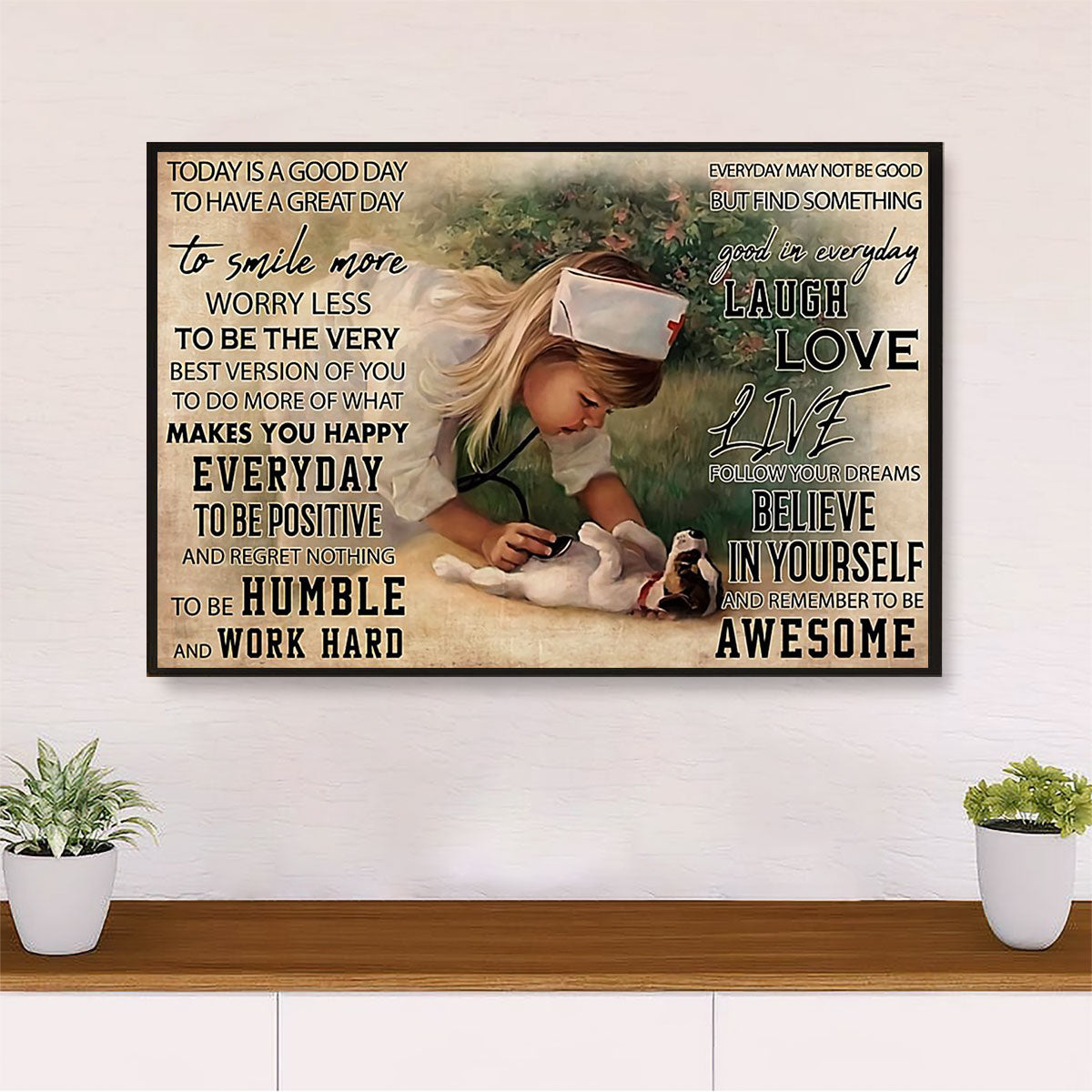 Nurse Canvas Wall Art | Inspirational Quotes | Gift for Woman Nurse, Female Nursing