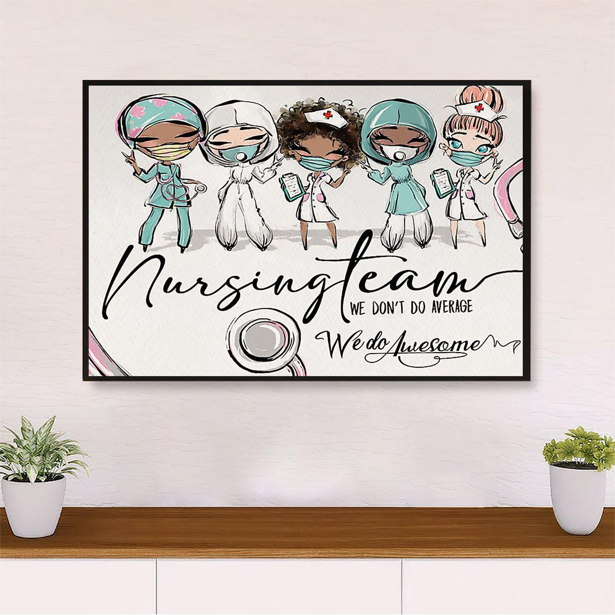 Nurse Canvas Wall Art | Nursing Team | Gift for Woman Nurse, Female Nursing
