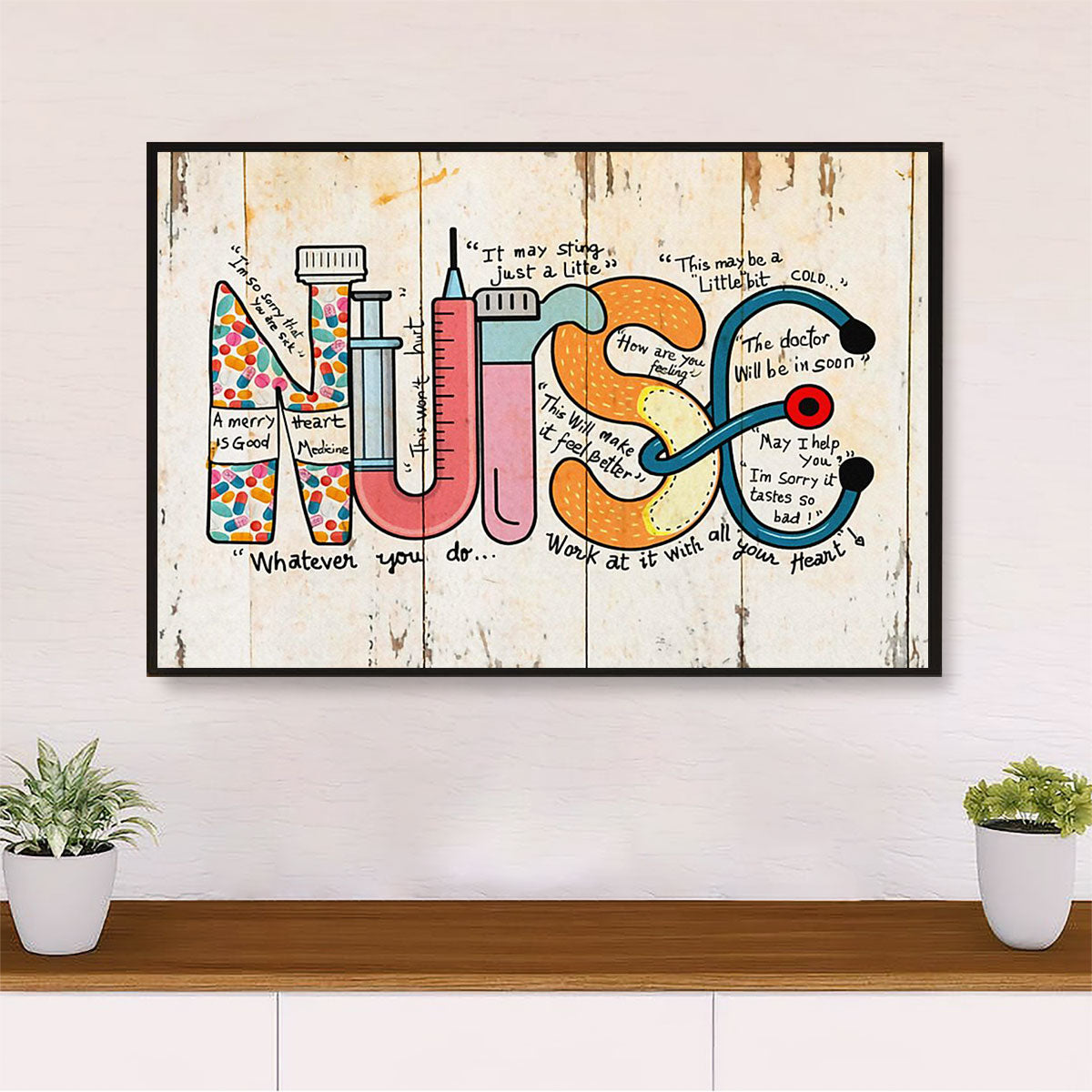 Nurse Canvas Wall Art | NURSE | Gift for Woman Nurse, Female Nursing